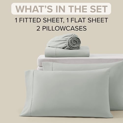 UGG Queen Sheet Set 4-Piece Luxury Cooling Sheets Deep Pockets Premium Bedding with 2 Pillow Shams Hypoallergenic Machine Washable Soft Lightweight Bed Set for Bedroom, Queen, Mineral Green (Hedi) - Image 3