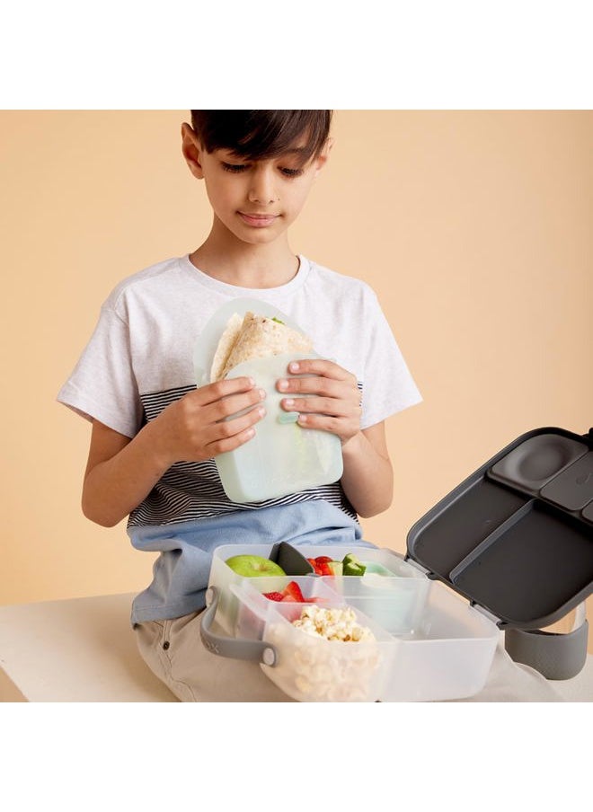 b.box NEW Silicone Sandwich Pocket | Reusable Silicone Pouch, Bento Box Divider | Fits in Lunch Box | Microwave, Freezer & Dishwasher Safe | Food Meal Prep Storage Container (Ages 3+, Berry)  - Image 2
