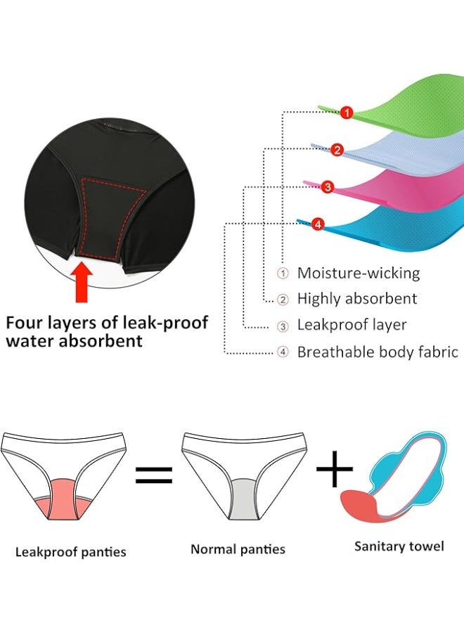 Women's swimming pants, 4-layer leak proof seamless bikini girls' swimsuit bottoms, beach swimming pool super absorbent quick drying swimming shorts - Image 2