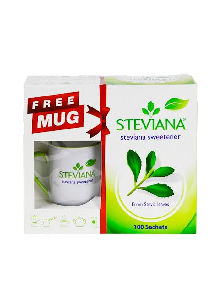 Steviana Sweetener With Free Mug 250g (100 Sachets) - Image 1