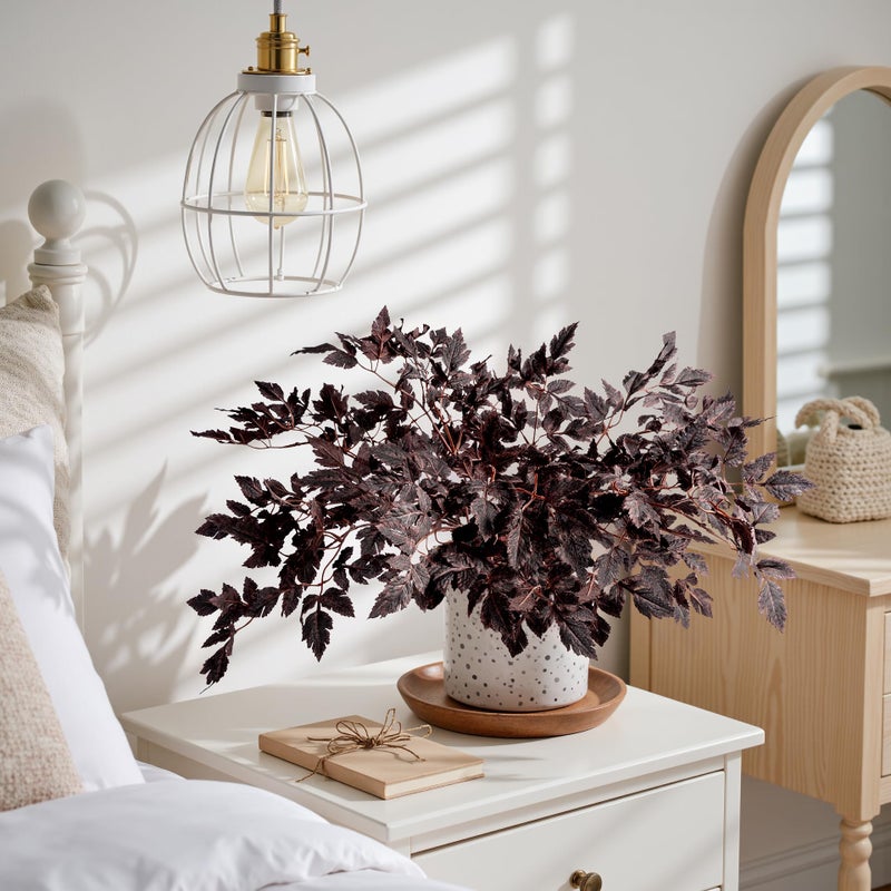 Ttranewsoo Artificial Cimicifuga Plant Leaf Fake Plants Fall Stems for vases Fake Leaves Silk Plants for Fall Decorations for Home Dining Table, Wedding, Fireplace Decorations 8PCS 23.6Inï¼ˆNo vaseï¼‰ - Image 4
