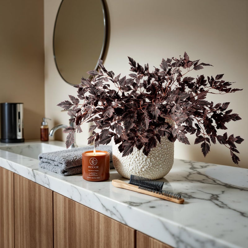 Ttranewsoo Artificial Cimicifuga Plant Leaf Fake Plants Fall Stems for vases Fake Leaves Silk Plants for Fall Decorations for Home Dining Table, Wedding, Fireplace Decorations 8PCS 23.6Inï¼ˆNo vaseï¼‰ - Image 3
