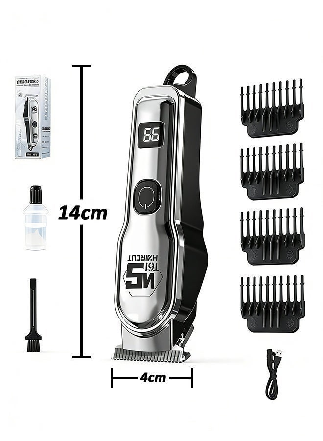 ووشانج ماكينة حلاقة كهربائية احترافية للرجال | مكينة حلاقة مقاومة للماء | مكينه حلاقه شعر وهيكل ABS متين | مكينه حلاقه لتشذيب شعر الجسم | شحن Type-C | سهلة الاستخدام لنتائج صالونات في المنزل | لون فضي - Image 3