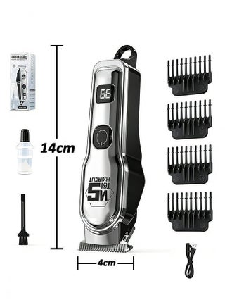 Electric Hair Trimmer for men,Professional Hair Clipper,Waterproof Shaving Machine for Men,ABS Material Body Hair Trimmer,Type-C Charging and User-Friendly for Salon-Quality Results at Home,Silver - view 2