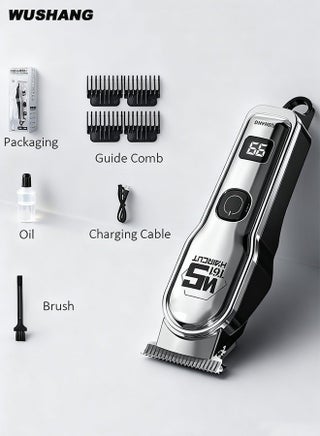Electric Hair Trimmer for men,Professional Hair Clipper,Waterproof Shaving Machine for Men,ABS Material Body Hair Trimmer,Type-C Charging and User-Friendly for Salon-Quality Results at Home,Silver - view 3