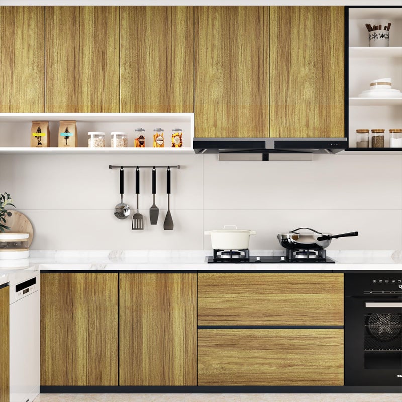 WESTICK Brown Wood Grain Contact Paper 15.8"x80" Vintage Wood Vinyl Wallpaper Peel and Stick Wooden Wallpaper Waterproof Countertop Contact Paper for Kitchen Island Cabinets Bathroom Table Desk - Image 5