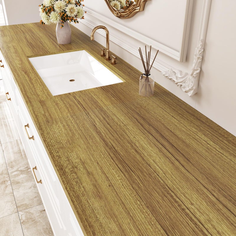 WESTICK Brown Wood Grain Contact Paper 15.8"x80" Vintage Wood Vinyl Wallpaper Peel and Stick Wooden Wallpaper Waterproof Countertop Contact Paper for Kitchen Island Cabinets Bathroom Table Desk - Image 4