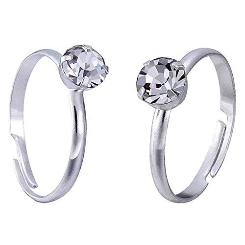 Topoox 60 Pack Silver Diamond Rings for Bridal Shower Games Engagement Party Favor Table Decorations - Image 1