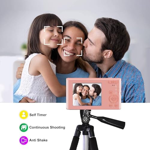 Acuvar 44MP 4K Digital Camera 16X Zoom, 2.4" Screen, 32GB Micro SD Card - Compact Digital Point and Shoot Camera for Kids, Teens, Students, Travel, Vlogging Camera (Pink) - Image 5
