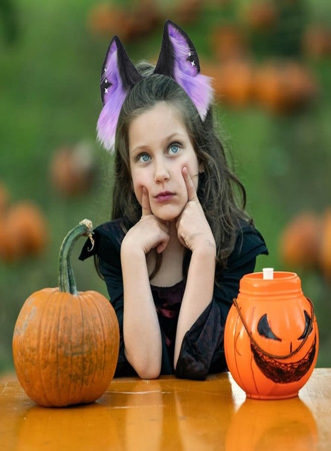 Eforcase أغطية رأس على شكل آذان ذئب صناعية، عصابات رأس من الفرو الصناعي، أغطية رأس للهالوين، إكسسوارات أزياء تنكرية على شكل ثعلب للنساء - Image 3