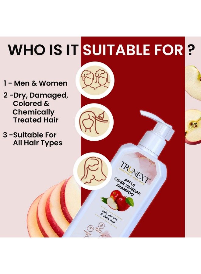 TRUNEXT Apple Cider Vinegar Shampoo For Women And Men Paraben And Sulphate Free Shampoo 300 Ml - Image 3