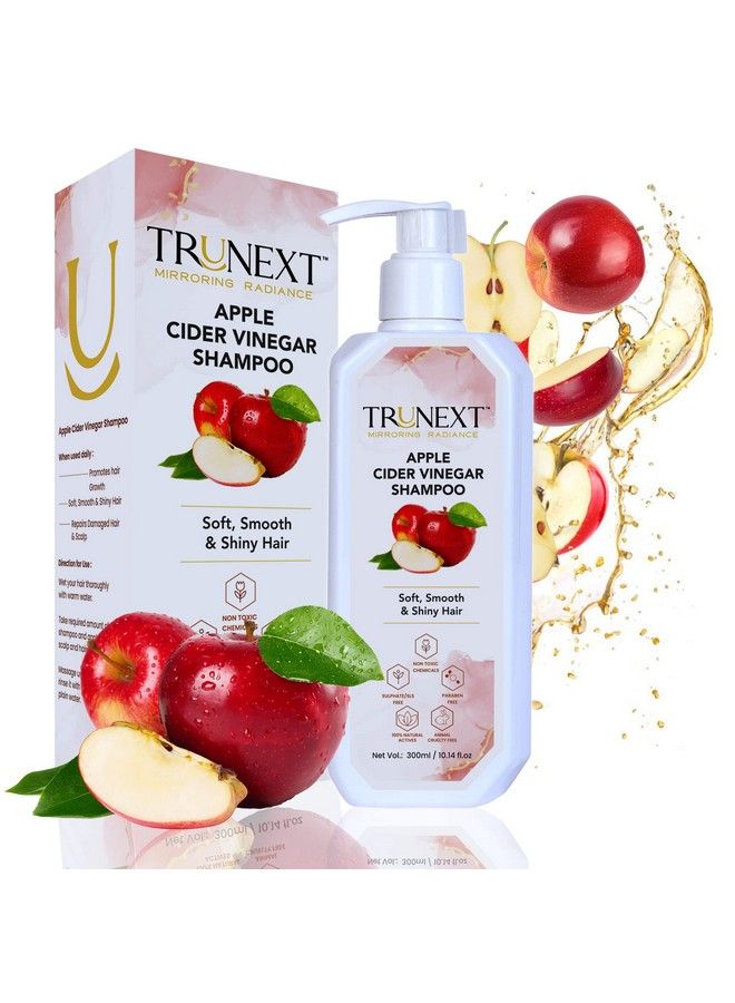TRUNEXT Apple Cider Vinegar Shampoo For Women And Men Paraben And Sulphate Free Shampoo 300 Ml - Image 1