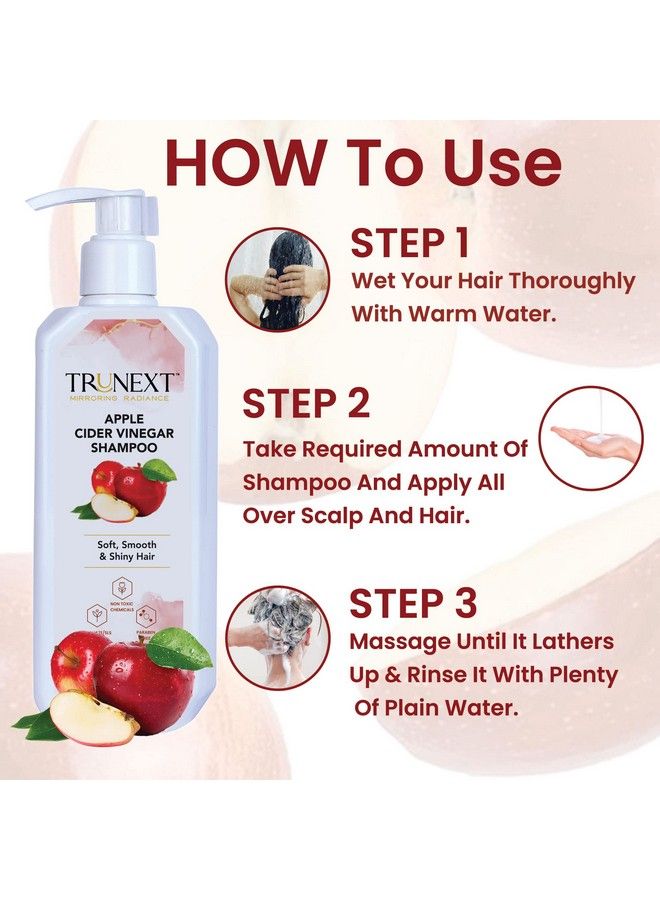 TRUNEXT Apple Cider Vinegar Shampoo For Women And Men Paraben And Sulphate Free Shampoo 300 Ml - Image 4