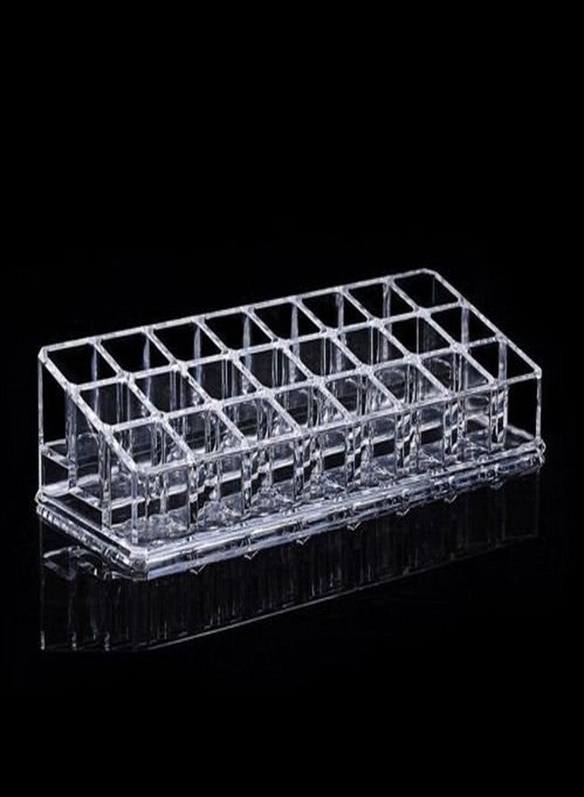 Saiyam 24 Compartment Acrylic Cosmetic Shelf (Transparent) - Image 1