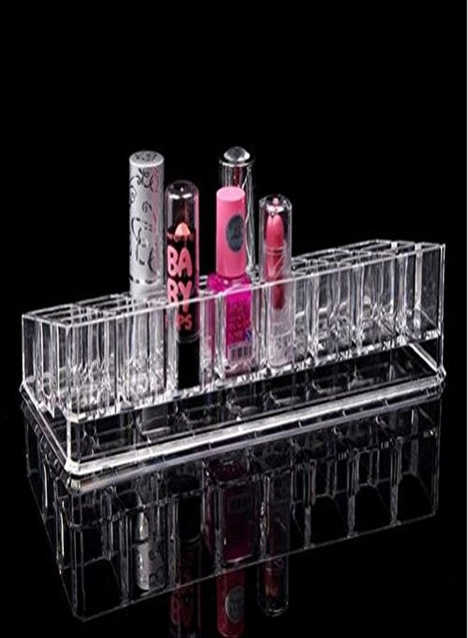 Saiyam 24 Compartment Acrylic Cosmetic Shelf (Transparent) - Image 4
