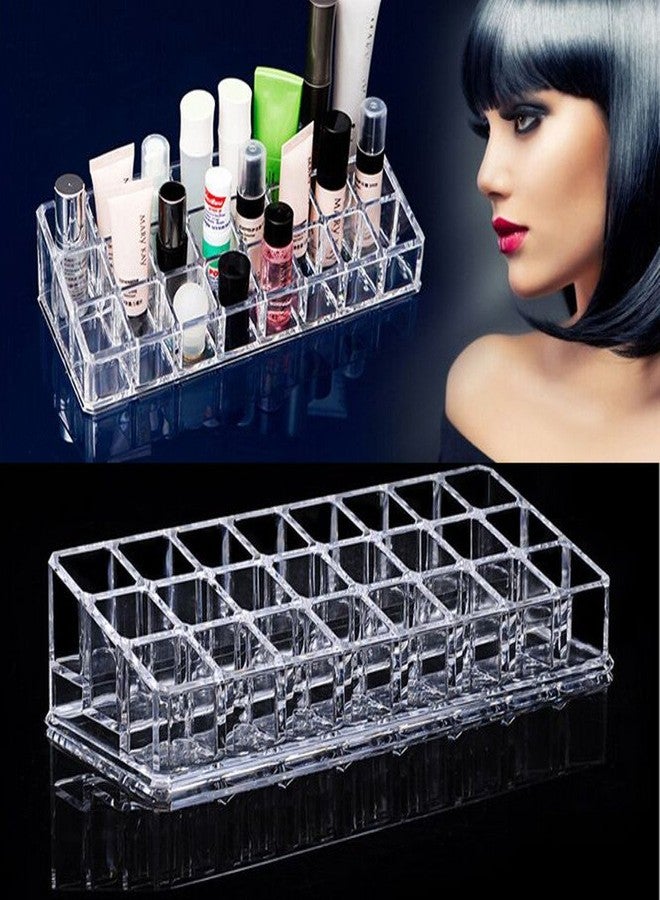 Saiyam 24 Compartment Acrylic Cosmetic Shelf (Transparent) - Image 5