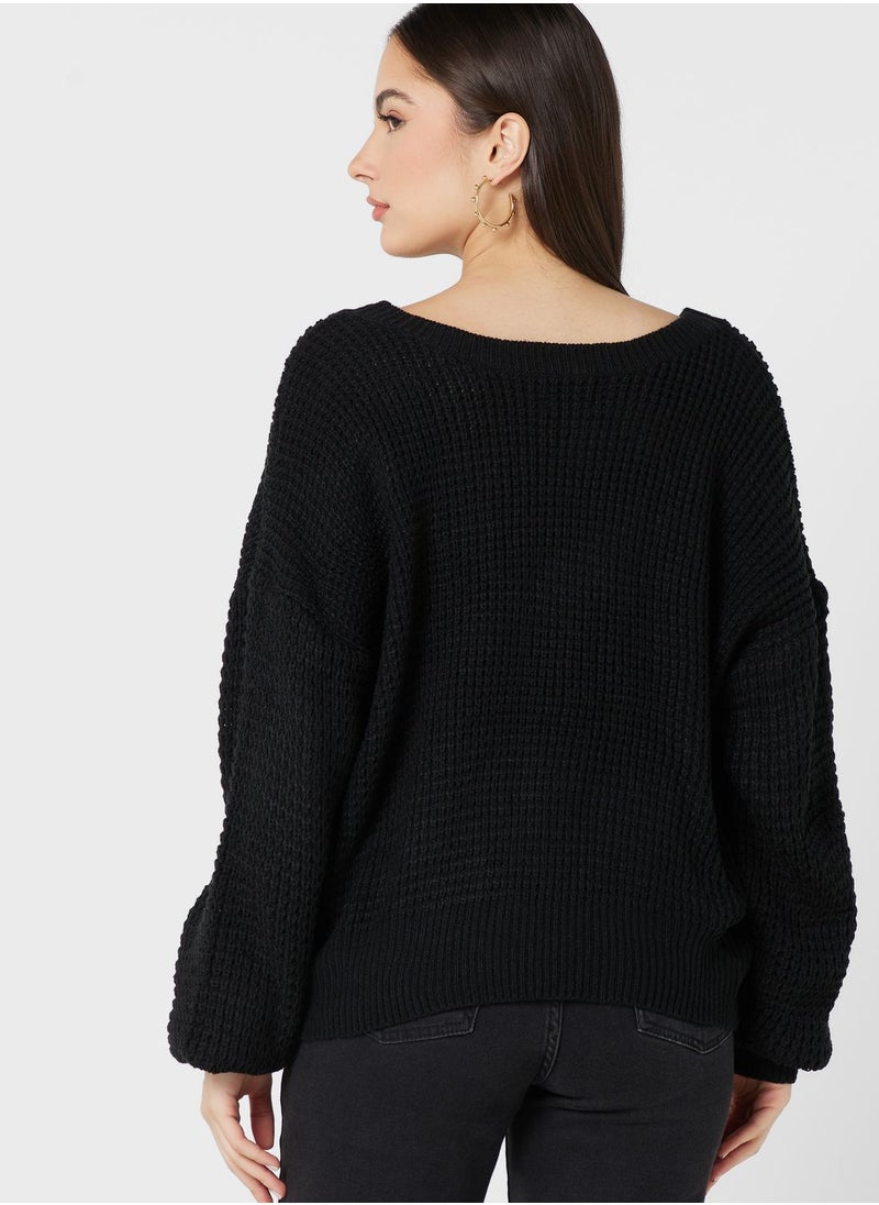 ELLA - Cross Back Sweater - Image 1