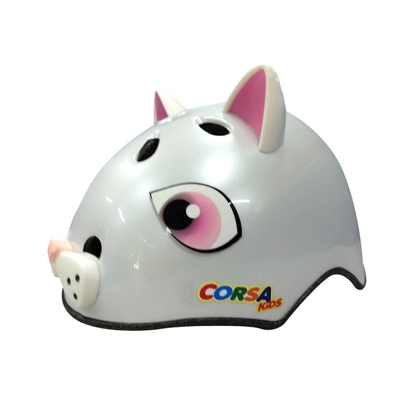 Generic genuine goods CORSA Childrens Helmet Cartoon Animal Bike Riding Roller Skating Skating Protector Sport Helmet CE white kitten