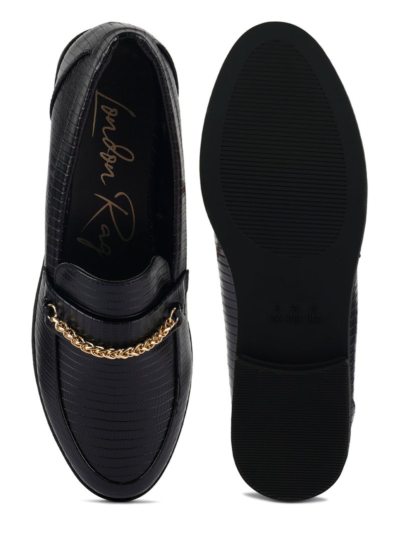 Black Low Block Loafers Adorned with Golden Chain - pzsku/Z5F0ABF732794B305F462Z/45/_/1719648613/0104526d-28d8-4698-ba1b-440e11d842d2