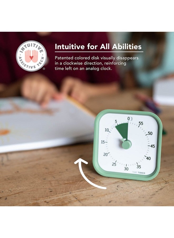 TIME TIMER Home MOD - 60 Minute Kids Visual Timer Home Edition - for Homeschool Supplies Study Tool, Timer for Kids Desk, Office Desk and Meetings with Silent Operation (Fern Green) - Image 4