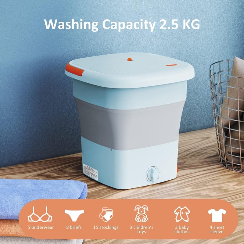 TDOO 12L Folding Clothes Washing Machine, Portable Mini Automatic Home Travel Washing Machine, Lightweight Underwear Washer for Apartment, Laundry, Camping, RV, Travel, Underwear, Personal, Baby - Image 1