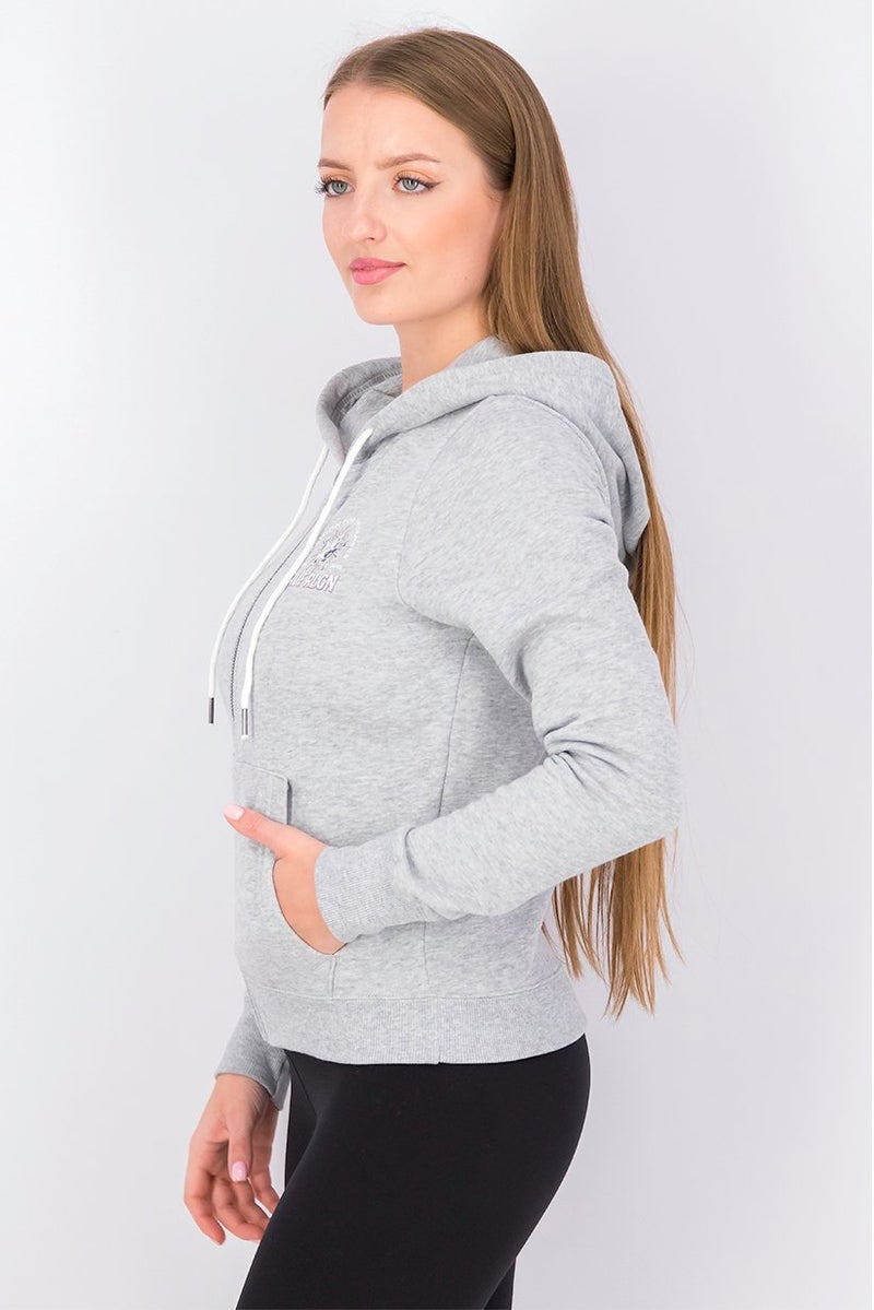 TRUE RELIGION Women Hood With Drawstring Heather Sweatshirt, Grey - Image 2