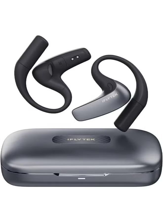 iFLYTEK AI Translation Earbuds, Real-Time Interpretation & Live Subtitles, AI Noise Reduction, 8m Long-Range Pickup, 17 Professional Modes for iOS/Android, Bluetooth 6.0 – Grey - Image 1