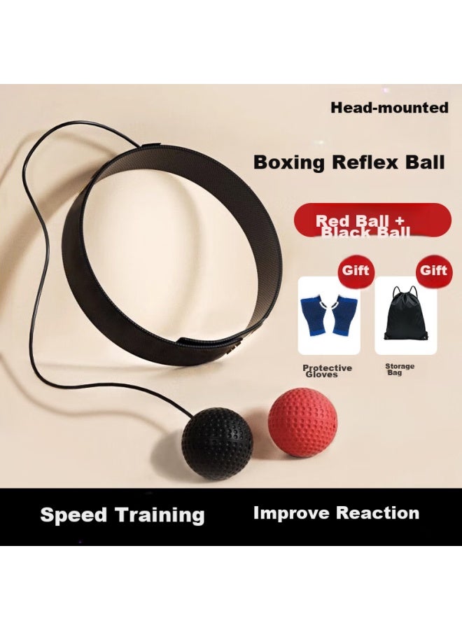 Murcia Boxing Reaction Ball, Speed Rebound Ball, Stress Relief Head-mounted Evasion, Sanda Fighting Training Target Equipment, Double Ball - Image 1