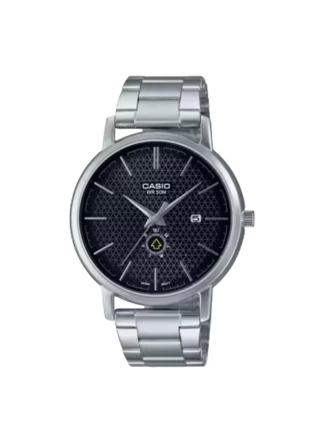 كاسيو Men's Analog Display Watch With Silver Stainless Steel Strap - MTP-B125D-1AVDF