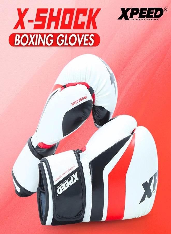 XPEED Boxing Gloves, XP2473 X-Shock Sparring Gloves for Boxing, MMA, Kickboxing, Muay Thai | Fight Boxing for Men & Women | Moulded Inner Foam | Inner Lining & Reinforced Stitching (14oz, Red) - Image 2
