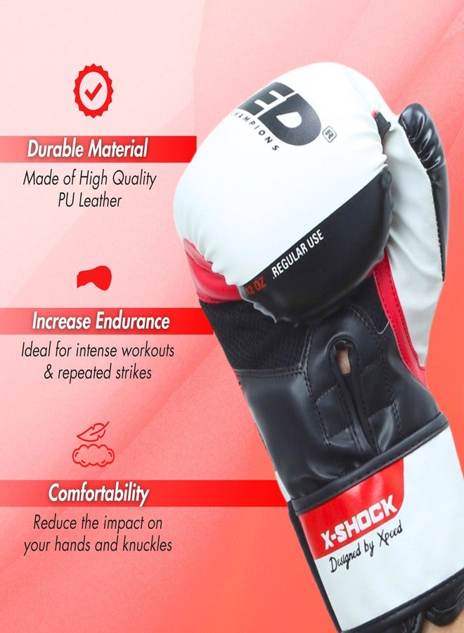 XPEED Boxing Gloves, XP2473 X-Shock Sparring Gloves for Boxing, MMA, Kickboxing, Muay Thai | Fight Boxing for Men & Women | Moulded Inner Foam | Inner Lining & Reinforced Stitching (14oz, Red) - Image 3