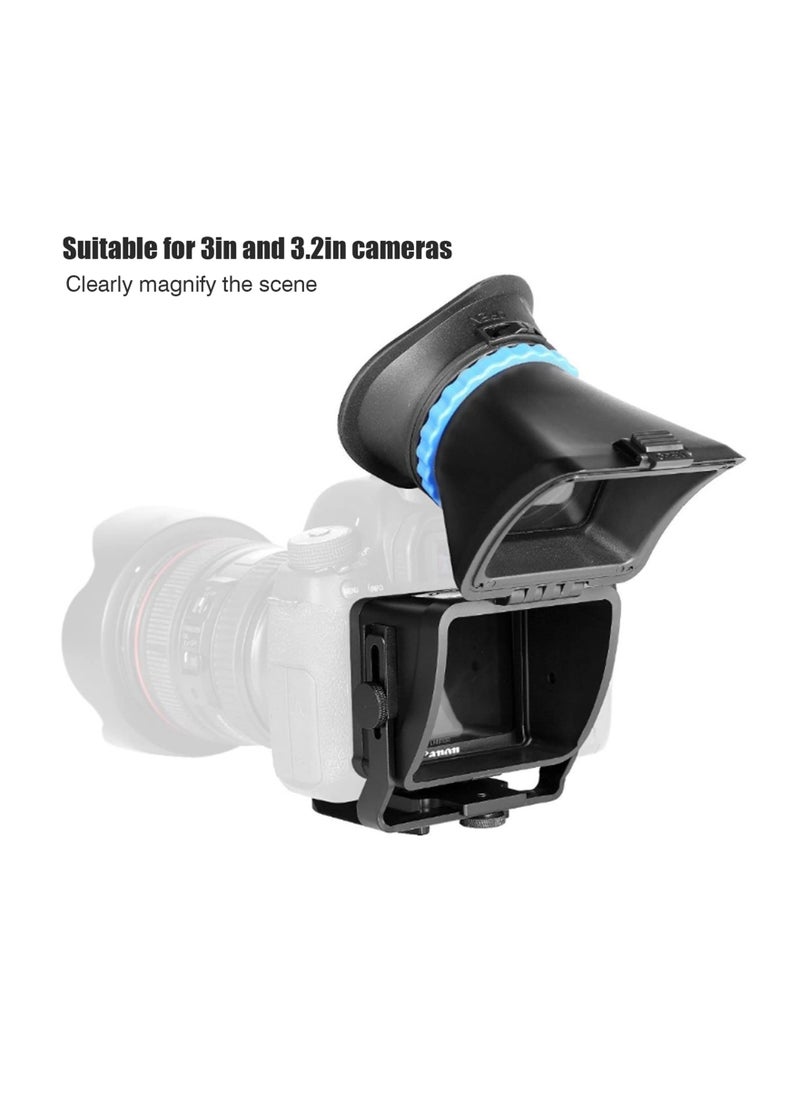 SYOSI - Camera Viewfinder, Professional 3X Magnification LCD Viewfinder Magnifier for 3in/3.2in LCD Screen, Adjustable DSLR Viewfinder for Camcorder, DSLR/SLR Camera, Camera Screen Sunshade Hood - Image 1
