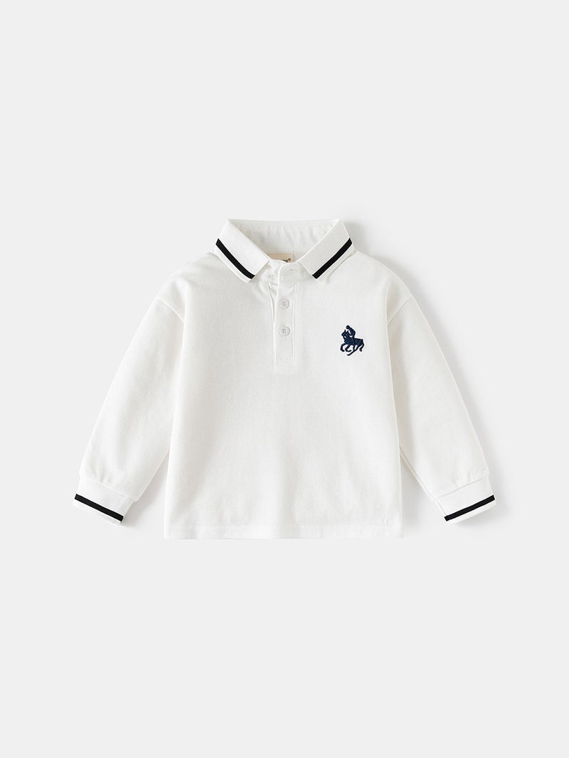 Children'S Long-Sleeved T-Shirt 2026 Spring New Style Boys' Polo Shirt Baby Bottoming Lapel Top Trendy Kidsren'S Clothing - Image 3
