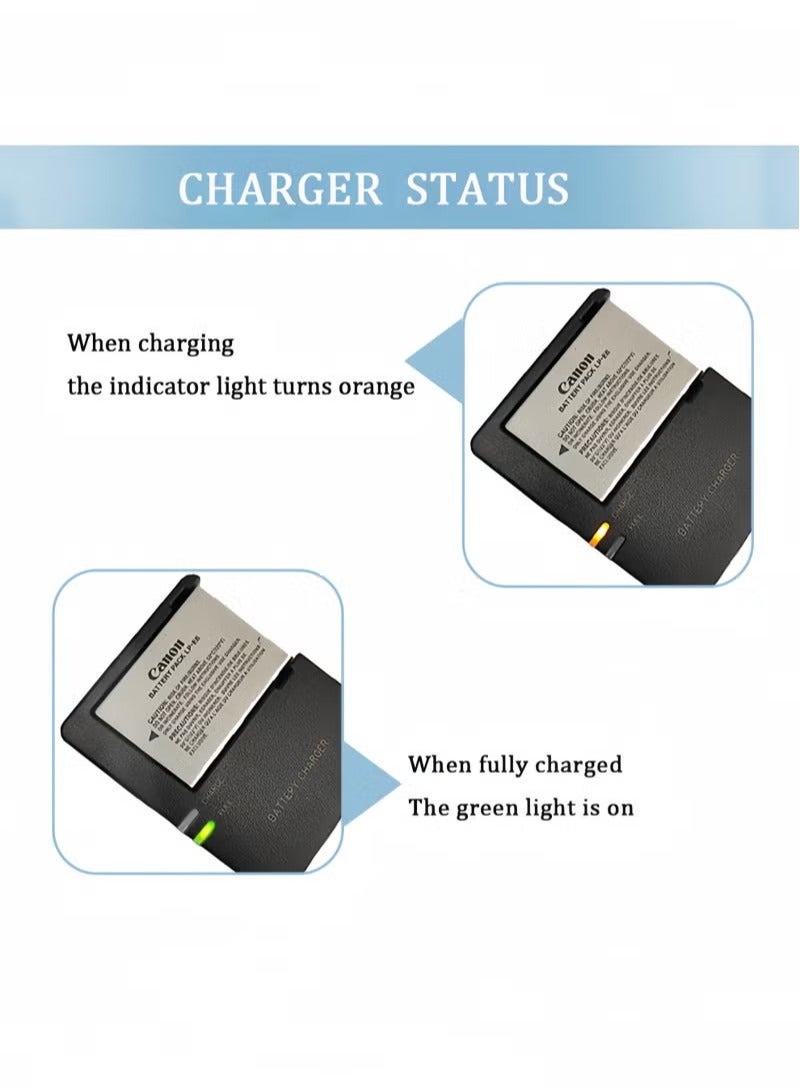 LC-E8 Battery Quick Charger for Canon: Compatible with LC-E8 LP-E8 Battery for Canon EOS Rebel T2i T3i T4i T5i (Not for Rebel T2, T3, T4, T5) 550D 600D 650D 700D - Image 2