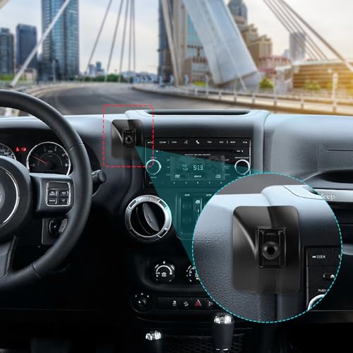 szyuchen Car Cell Phone Holder Mount for Jeep Wrangler JK JKU 2017 2016 2015 2014 2013 2012 2011 Interior Accessories, Dashboard Mobile Phone Stand Compatible with 4.0"-7.0" Cell Phones - Image 3