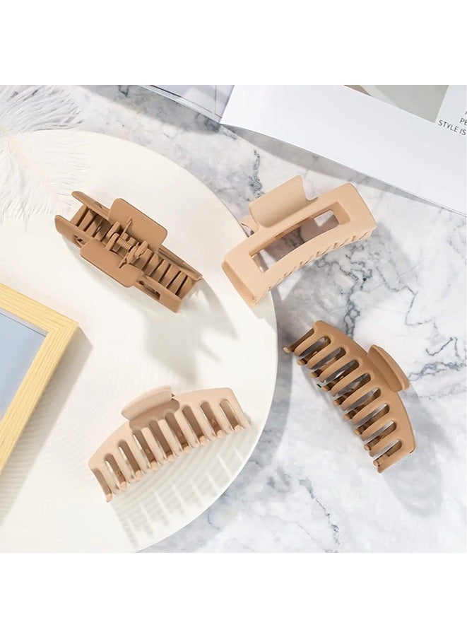 8 Pcs Hair Clips for Women 4.3 Inch Solid Vintage Matte Geometric Hair Claws Keel Clamp & Rectangular Hairpins for Women Thin Thick Curly Hair  - Image 4