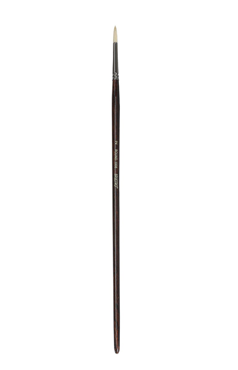 Brustro Artists Bristlewhite Round Brush Series 1008 | Brush No.2, Chungking Hog Bristle |Ideal for Oil, Acrylic Painting on Paper, Canvas, Fine Art Students and Professionals. - Image 2