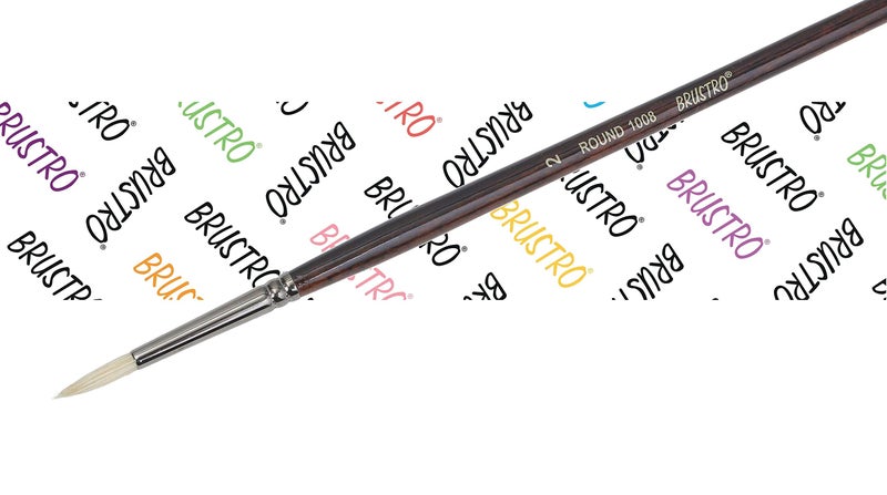 Brustro Artists Bristlewhite Round Brush Series 1008 | Brush No.2, Chungking Hog Bristle |Ideal for Oil, Acrylic Painting on Paper, Canvas, Fine Art Students and Professionals. - Image 1