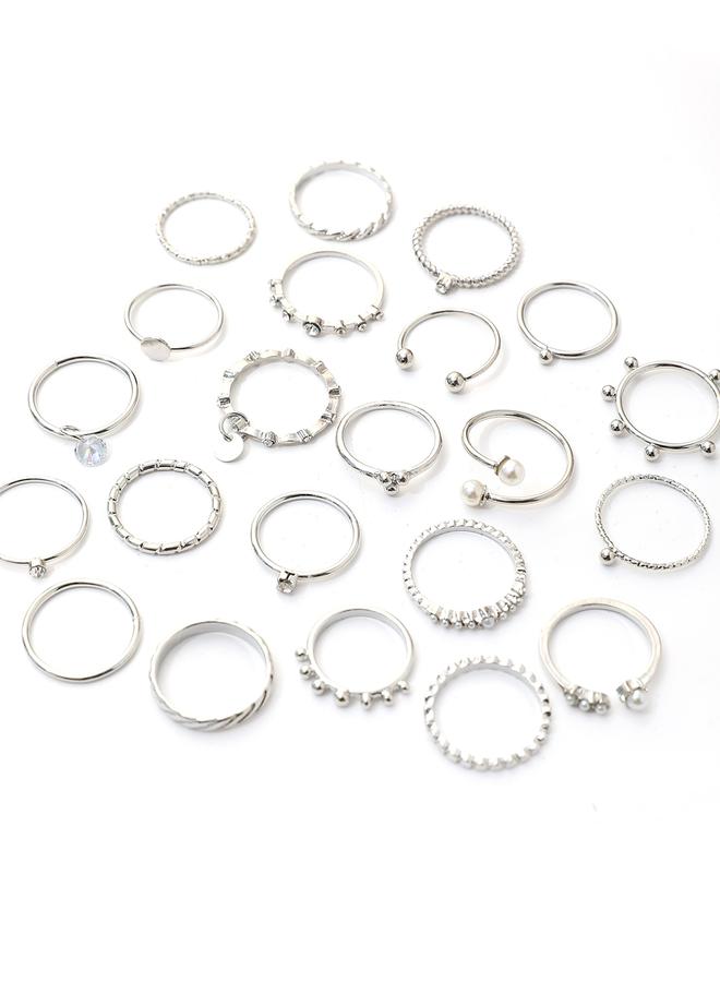 Take Two Set of 22 - Silver Tone Casual Rings - Image 5