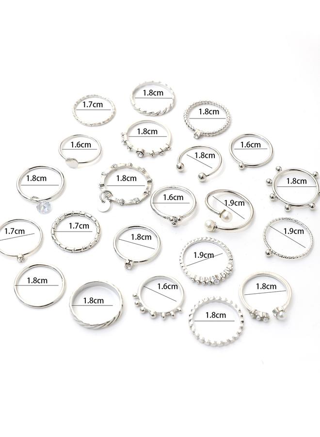 Take Two Set of 22 - Silver Tone Casual Rings - Image 2