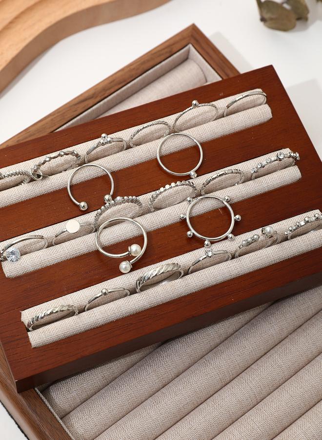 Take Two Set of 22 - Silver Tone Casual Rings - Image 3