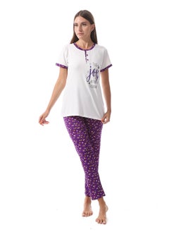 Caesar Women Pajama Set With Half Sleeves And Printed Photo  - Image 1