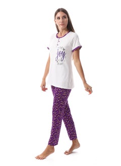 Caesar Women Pajama Set With Half Sleeves And Printed Photo  - Image 2