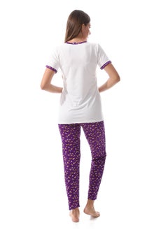 Caesar Women Pajama Set With Half Sleeves And Printed Photo  - Image 4