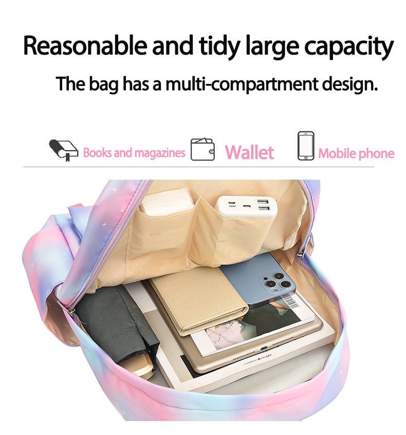 عام مجموعة من ثلاث قطع من الحقائب العصرية والعملية لتعلم الحرم الجامعي (يمكن استخدامها للطلاب والأطفال ونزهات الأصدقاء ورياضات تسلق الجبال وما إلى ذلك) - 3 - Image 4