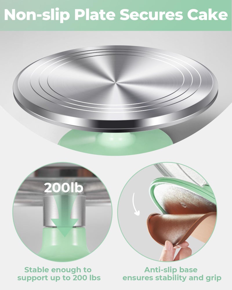 Kootek Aluminium Alloy Revolving Cake Stand 12 Inch Rotating Cake Turntable for Cake, Cupcake Decorating Supplies - Image 5