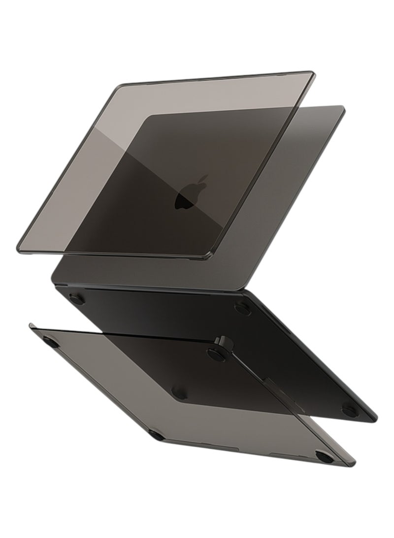 ARX MacBook Air 13 Inch Case (2022–2025) – Compatible with M2 A2681, M3 A3113, M4 A3240 – Laptop Protective Plastic Hard Shell Cover, Smooth Shiny, Smoky Black - Image 1