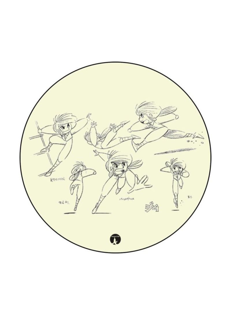 RKN Animation Jazeerat Al Kanz Theme Printed Mousepad Beige/Grey