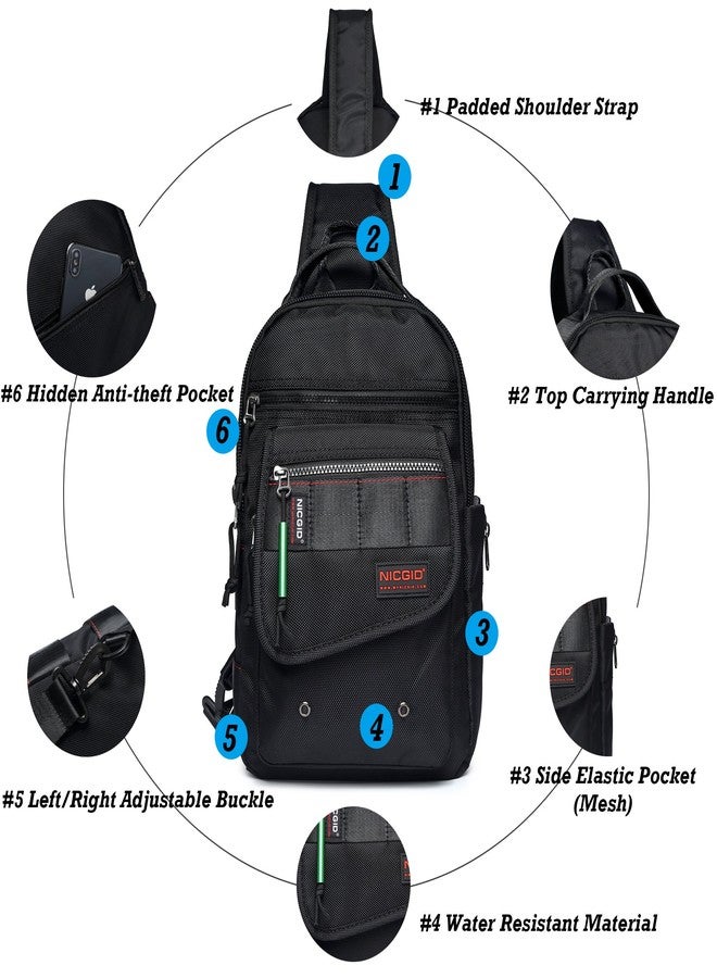 NICGID Sling Bags, Chest Shoulder Backpacks Crossbody Purse Outdoor Chest Bag Travel Backpack for Men Women (Blue-385) - Image 3