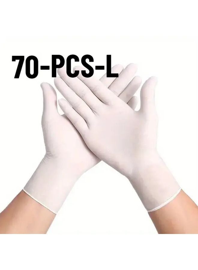 70 Pcs Large Disposable Nitrile Gloves Latex Free Powder Free Durable Reusable - Image 1